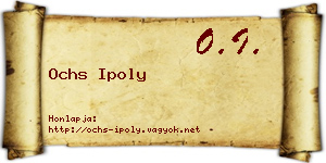 Ochs Ipoly névjegykártya